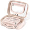 Veki Transparent Kosmetiktasche, Doppelte Lage Reise Kulturbeutel, Wasserdichter Kulturtasche, Groß Kapazität Öffnen Sie Kosmetikbeutel, Make Up Tasche Organizer für Damen und Mädchen (Mittel Rosa)