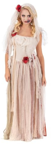 Geisterbraut Kostüm Cristina für Damen mit Schleier | Creme Rot