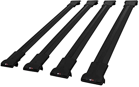 acpar Kompatibel mit Opel Vivaro 2001-2014 Relingträger Fly Modell Dachträger 4 Bars Gepackträger SCHWARZ