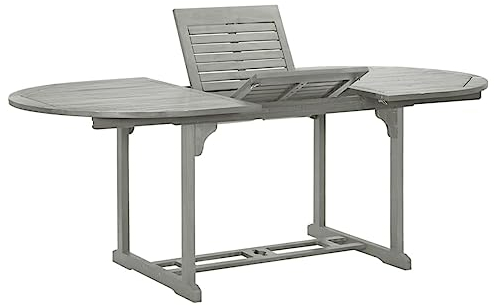 BaraSh Gartentisch Outdoor MöBel Garten Tisch Balkontisch Wetterfest Terrassentisch Grau 200x100x75 cm Massivholz Akazie 47277