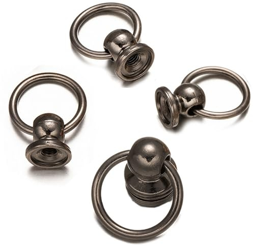 10 Stück ! O-Ringe 10mm - im Halter mit Schraubgewinde, Schraubringe - Farbe: Schwarz, Ringkloben Modeschmuck, Ring der O, Style: SM Sub Bottom Gothic für Choker als Zubehör, DIY Basteln Schmuck Leder