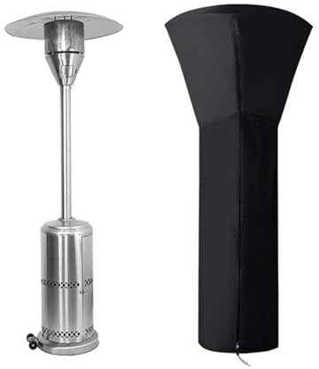 Cowhilan Patio Heater Cover, Heavy Duty, Waterproof, Black, Cotton, UV Resistant, 226x85x48cm