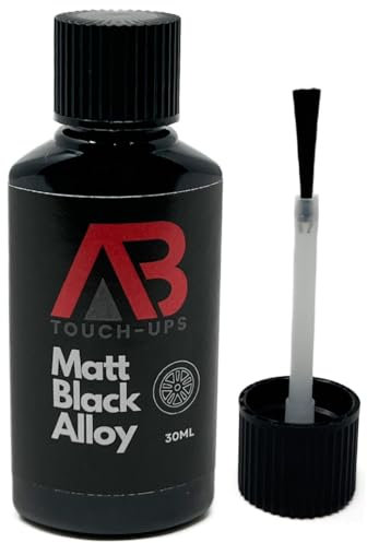 Matt Black Alloy Wheel Touch Up Paint Bottle 30ml With Brush Scratch Curbing Etc No Lacquer Required