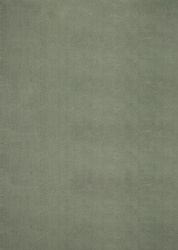the carpet Relax Weicher, Badezimmerteppich, Bad Set, Badematte, Badvorleger, Anti-Rutsch Unterseite, Waschbar bis 30 Grad, Super Soft, Felloptik Dunkelgrün, 80 x 150 cm