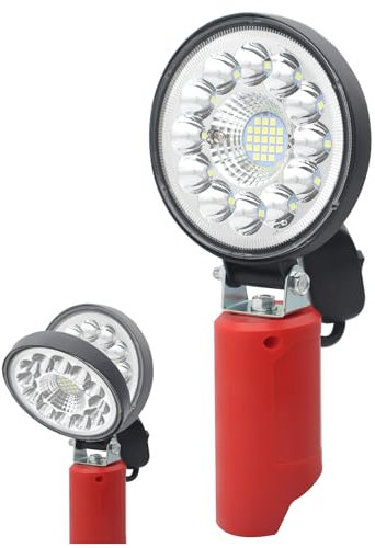 Yinniy Lampe D'Éclairage Portable Compatible avec Batterie Milwaukee M12,36W 3800 Lm Lampe de Travail Alimentée Par Batterie Sans Fil,Projecteur Led Lampe de Poche avec Port de Charge Usb Spotlight