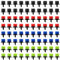 VooGenzek 80 Piezas 1/4'' Goteros de Riego, Plástico Aspersores de Riego Ajustables de 8 Agujeros, Cabezas de Riego para Goteo Goteros, Rociadores de Riego para Césped, Jardín, Negro/Rojo/Azul/Verde