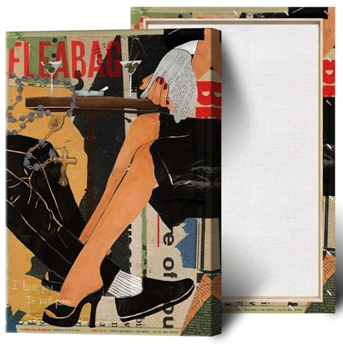 Dcvjiy Trendiges Retro-Fleabag-Poster „I Love You, It Will Pass“ – lustige Leinwandkunst, ästhetischer Druck für Barwagen, Wohnzimmer oder Cocktail-Wanddeko, 30,5 x 40,6 cm, gerahmt