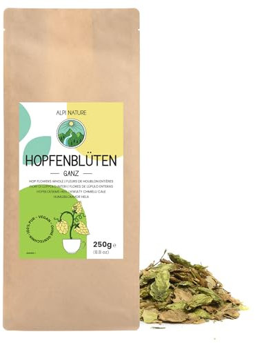 Alpi Nature Hopfenblüten ganz 250g, Hopfenblüte getrocknet, Hopfentee, Hopfenblüten Tee, Kräutertee