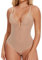 Joyshaper Damen Body Shaper Rückenfrei Formender Body Bauchweg Tanga Tiefer U-Ausschnitt Miederbody Shapewear Ärmellos Bodysduit Top Beige M