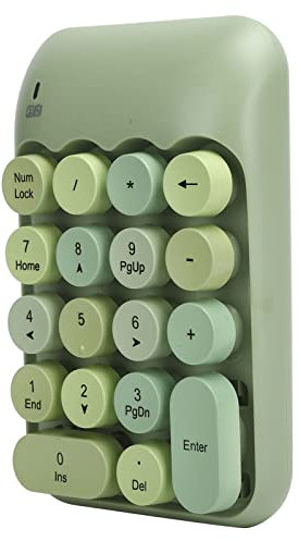 VBESTLIFE Ziffernblock, Mechanischer Ziffernblock, Plug-and-Play-2,4-G-Wireless-Verbindung – Einfaches Design für Desktop, Laptop, Computer (x910 grüne kabellose Tastatur in gemischten)