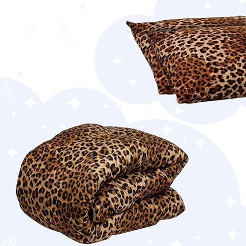 Zelesta Wonderbed Bettdecke 240x200 cm 4 Jahreszeiten - Bettwäsche winterdecke und Sommer-Bettdecke warm Duvet - Waschbare bettdecke ohne Bezug - Anti-Allergene Steppdecke (Jaguar Skin, 240x200)