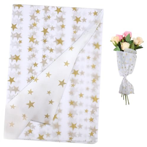 Stern Seidenpapier Weihnachten, 60 Blatt 50X35cm Transparentpapier Weihnachten Geschenk Papier, Golden Weiß Weihnachtspapier zum Basteln,Weihnachten Verpackungsmaterial für Weihnachtsfeier Geburtstag