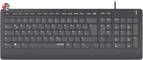 Speedlink HI-GENIC Antibacterial Keyboard - kabelgebundene leise USB-Tastatur, Flache Tasten, antibakterielle Eigenschaften, skandinavisches QWERTY-Layout Nordic, schwarz
