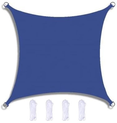 Waterproof Rectangle Sun Shade Sail 5m x 6m with Free Rope 95% UV Block Garden Sunscreen Awning Canopy in Royal Blue for Outdoor Patio Party