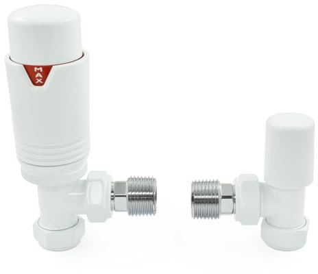 Thermostatic Radiator Valve Angled TRV – Style (All White)