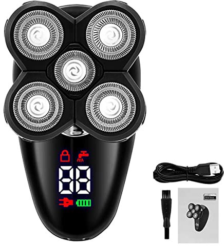 HXFFXHF Maquinilla de afeitar eléctrica para hombre, 5 en 1, juego de aseo facial y corporal, afeitadora eléctrica, recortadora de pelo, barba eléctrica, máquina de afeitar para hombres, máquina de