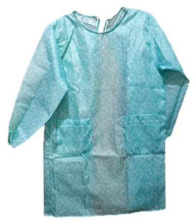 AUTSUPPL 1pc Adult Waterproof Apron Long Sleeves for Women Polyester Housework Cooking Apron Blue Waterproof Overclothes