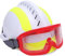 Casque de sécurité, Casque de sécurité pour Travaux en Hauteur, Casque de Sauvetage F2 avec Phare et Lunettes de Protection, pour Travaux D'urgence en Hauteur en Cas de (WHITE)