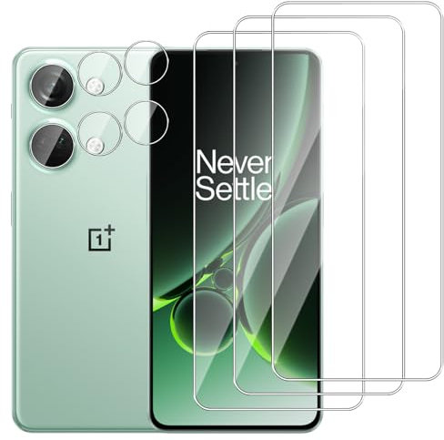 Dlxiks Panzer Schutz Glas für OnePlus Nord 3, 3 Stück Schutzfolie Mit 3 Stück Kameraschutz, 9H Härte, Anti-Kratzen, 9H Härte, HD Klar Displayschutzfolie für OnePlus Nord 3