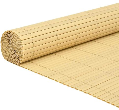 vidaxl Double-Sided Yellow PVC Garden Fence Panel 1.8x5 m - UV/Weather- Adjustable Outdoor Privacy Screen