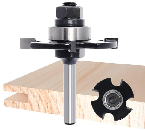 4-Wing Slotting Cutter Router Bit, 1/4 Shank, Carbide-Tipped | 7/32 Cutting Length, 2 Cutting Dia, 9/16”Cutting Depth,4-Wing Design Delivers Smooth, Clean Slots for Grooving, Joinery