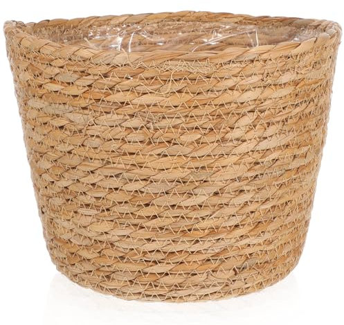 ibasenice Maceta De Ratán Jardinera De Ratán Maceta De Mimbre Jardineras Beige Jardineras Cestas para Plantas De Interior Rústicas Cestas Tejidas