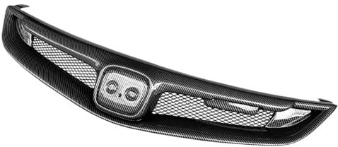 Compatible con Honda Civic 2006-2011 Auto Parrilla delantera Parrillas de carreras Parachoques superior de automóvil Capó Malla Kit de carrocería Accesorios ABS Rejilla de fibra de carbono(Carbon Fibe