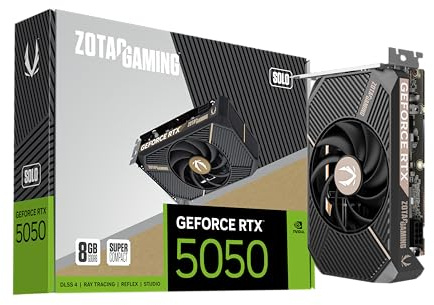 ZOTAC Gaming GeForce RTX 5050 Solo DLSS 4 8GB GDDR6 128-bit 20Gbps PCIE 5.0 Gaming Graphics Card, Super Compact SFF Ready Card, ZT-B50500G-10L