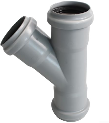 PureBowlic Connettore a T in plastica da 50 mm, 45 gradi, raccordo a connessione rapida per tubo di scarico, giunto a tre vie in PP a prova di perdite, con guarnizione O-Ring per sistemi idraulici