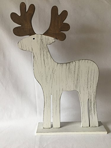 NN Rentier Elch Hirsch Holz Dekofigur Weihnachten Shabby