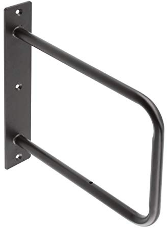 GTV Regalträger 22x23 cm I Schwarz matt I Retro Industrial Metall Wandträger I Regalhalter für Wandregal I PP-BELT-20M
