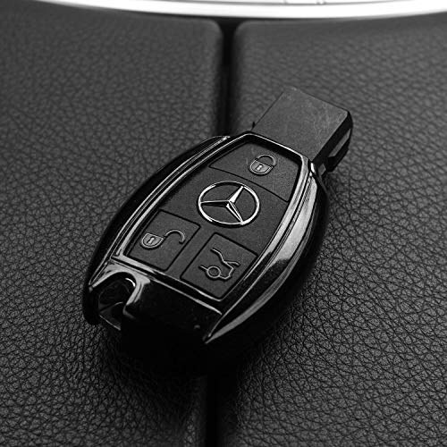 Auto Schlüssel Cover Hülle für Mercedes Benz Funk Fernbedienung ab 2005 / Farbe: Metallic Schwarz