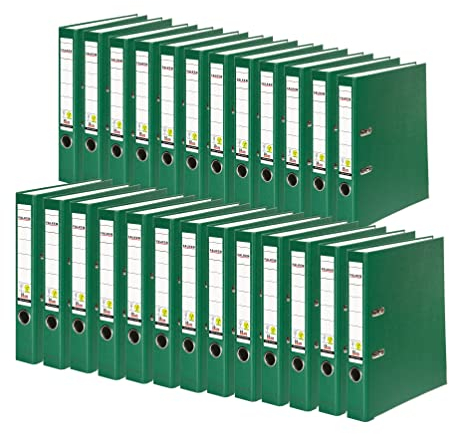 Original Falken 25er Pack PP-Color Kunststoff-Ordner. Made in Germany. 5 cm schmal DIN A4 grün Ringordner Vegan Aktenordner Briefordner Büroordner Plastikordner Schlitzordner