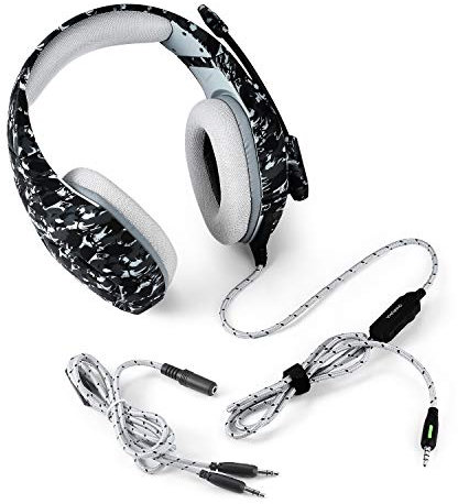 MINASAN K1 Gaming Headset Military Camouflage Stereo Bass Surround for PS4 New Xbox One PC with Mic (Grass gray, One Size)