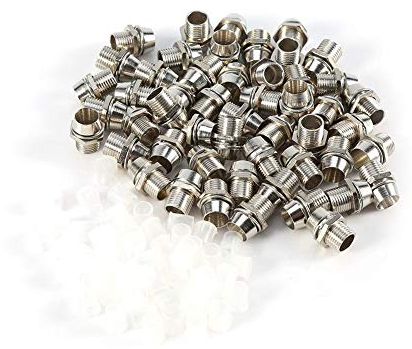 Jadeshay LED Fassung, 50 STK. Silberfarbe 5MM LED Halterung Halter/Sockel für Leuchtdioden Lampenfassung Panel-Gewindemontagegröße 8mm