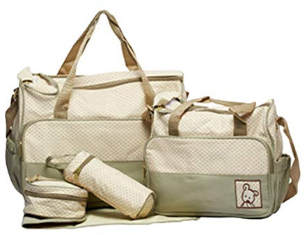 GUOCU Wasserdichte Baby Wickeltasche Handtasche Multifunktionale Mit Wasserdichter Wickelauflage und Isoliertasche Kaki Eine Größe