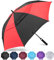 ZOMAKE Paraguas Golf Antiviento Automatico 68 Pulgadas,Extra Grande Paragua Resistente con Doble Toldo Venteado Impermeable A Prueba de Viento Palo Paraguas para Hombre Mujer(Negro/Rojo)