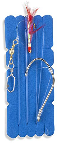 Aquantic Bite Over Rig Nutsystem, Länge 130 cm, Dicke 0,80 mm, mit Hochleistungswirbel, Haken 8/0-1/0, Grün oder Rot (Rot)