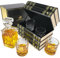 BENESSARI Whiskey Decanter Gift Set - Fake Book Tantalus Bourbon Cocktail Glasses Set of 4, Crystal Scotch Whiskey Glasses, Old Fashioned Liquor Men Gift, Bar, Kitchen Decor, Whisky Glass Sets