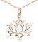 MATERIA Rosegold Kette mit Anhänger Lotusblüte - 925 Silber Lotus Schmuck Damen vergoldet KA-69-Rose_K53-45 cm