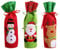 3 Pack Christmas Wine Gift Bags - Drawstring Pouch Covers for Bottles - Xmas Party Decor