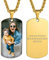 GoldChic Jewelry Men Women's Personalised Photo Dog Tag, Gold Military Necklace Engarved Tag