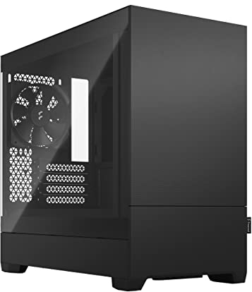 Fractal Design Pop Mini Silent Black - Tempered Glass Clear Tint - Bitumen panel and sound-dampening foam – TG side panel - Three 120 mm Aspect 12 fans included – mATX Silent PC Case