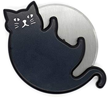 Kikkerland Cat Lovers Pizzaschneider in Katzenform mit Edelstahlklinge, CU308