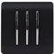 Trendi Artistic Modern 3 Gang 2 Way 10 Amp Rocker Light Switch Matt Black