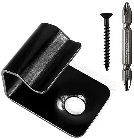 Starterclips aus Edelstahl, 72 Stück für Terrassendielen mit 72 Klemmen mit 72 Gewinden und 1 Schraubendreher-Bit (schwarz)