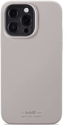 holdit Silikonhülle iPhone 13 Pro (6,1”) - 0,8mm Ultra dünn Handyhülle Silikon - Trendy Slim Silicone case mit Voller Schutz (erhöhte Kante für Kameraschutz) - Taupe