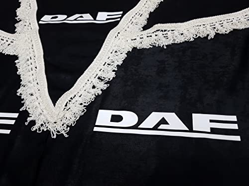 Sertplas Dekorative Vorhänge für LKW mit Fransen mit DAF Logo, Schwarz