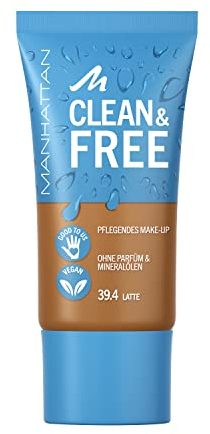Manhattan Clean & Free Skin Tint Fb. 41 Latte, feuchtigkeitsspendendes Make-up, vegan, 30 ml