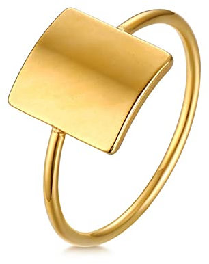 Gualiy Ring Damen Titan, Trauringe Ringe Pinky Ring mit Name Bar Ringe Größe 52 (16.6)